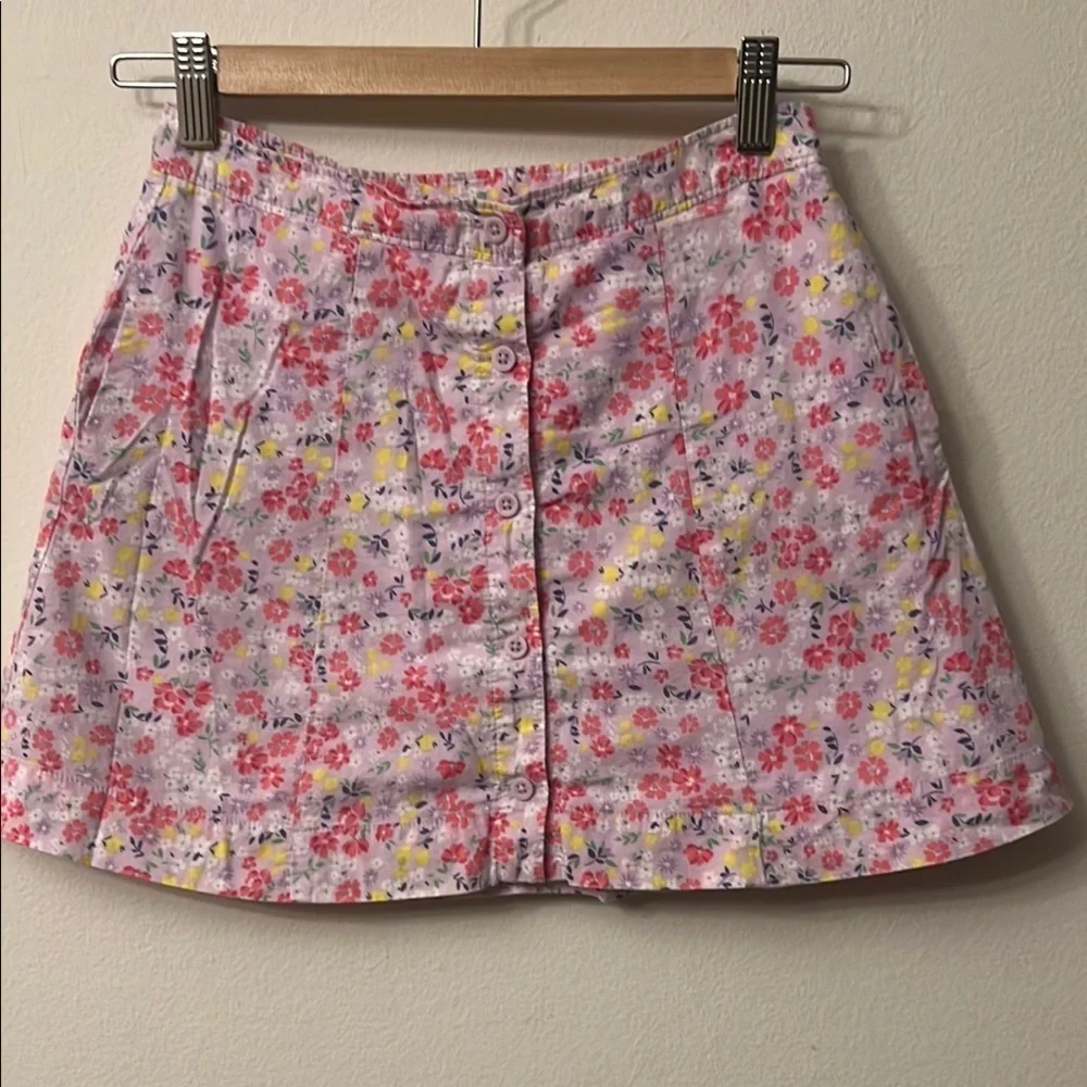 GAP Pink and Blue floral spring  A-Line Mini Skirt Casual
